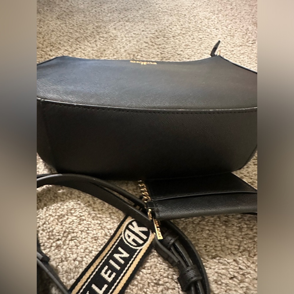 crossbody anne klein black leather purse